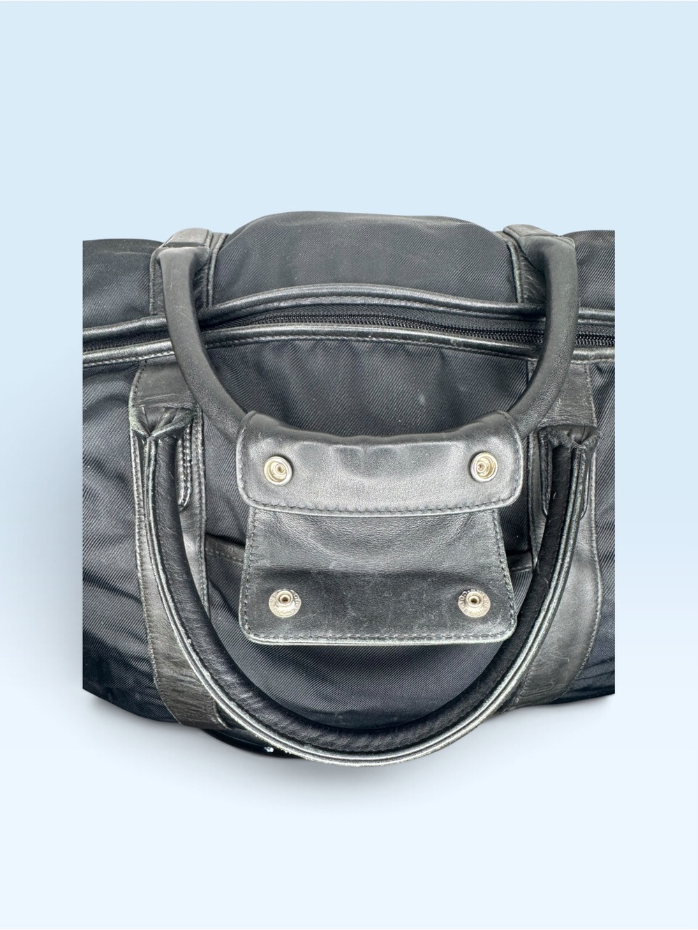 Vintage 1999 COACH Black Nylon & Leather Trim 2-Way Boston Duffle Bag 5497 - Picture 4 of 16